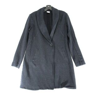 Cabi Coat Women's Small Harbor Knit One Button Long Jacket Grey‎ Pockets
